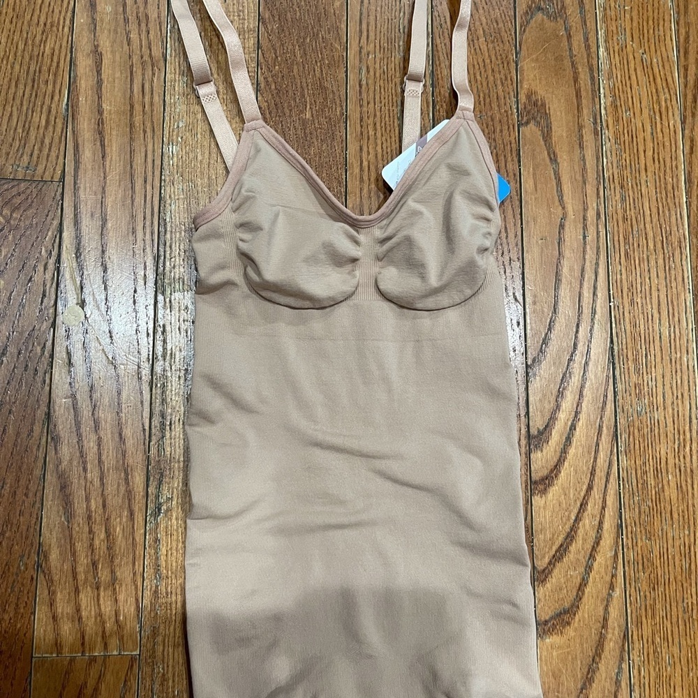 Elegant Tan Women's One-Piece Swimsuit - Picture 2 of 10